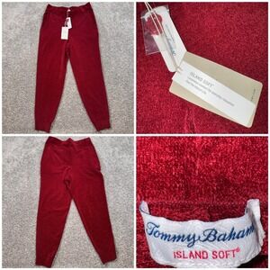 Tommy Bahama Sea Light Sweater Jogger Pants Womens Island Soft Red Medium NEW